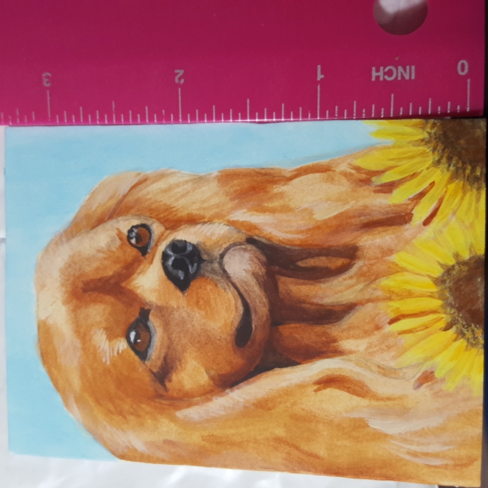 ACEO miniature painting dog art